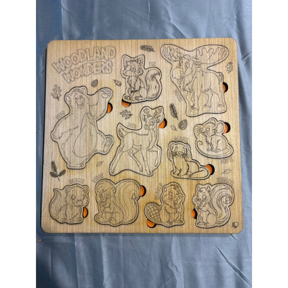 Woodland Wonders Wooden Chunky Animal Puzzle Forest Creatures Toddler Toy 10x10